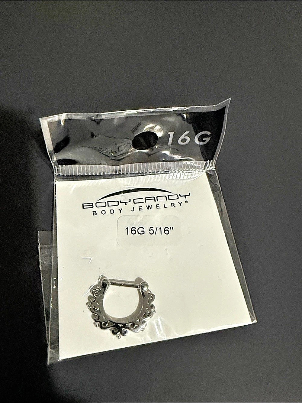 Body Candy 16G 5/16" Silver Body Jewelry NWT